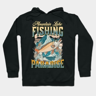 Mountain Lake Fishing Paradise vintage design Hoodie